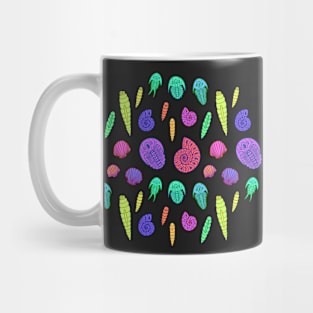 Paleozoic Fossil Pattern: Neon Mug